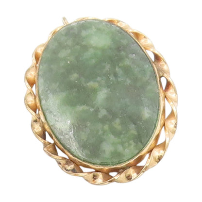 925 Sterling Silver Vintage Brooch Gold Plated Cabochon Gemstone Pin  BP1001