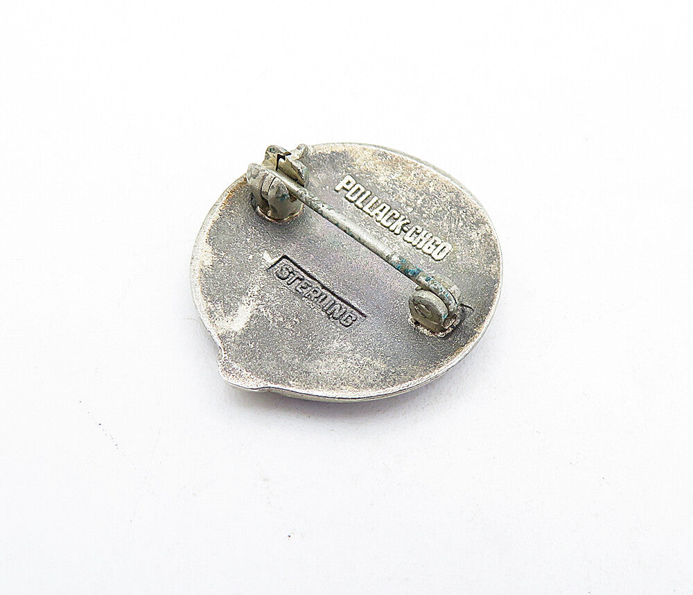 925 Sterling Silver  Vintage Petite Enamel Hospital Service Brooch Pin  BP2227