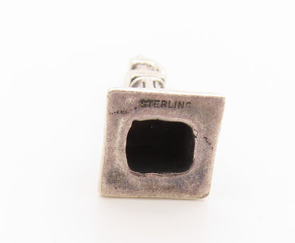 925 Sterling Silver Vintage Pendant Etched Miniature Tibetan Stupa Charm PT25018