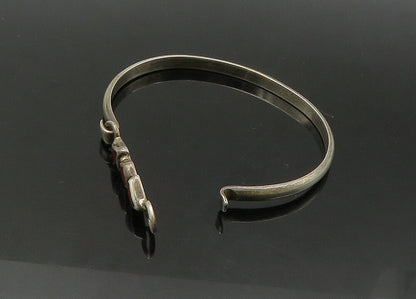MEXICO 925 Sterling Silver  Vintage Red Jasper Hook Bangle Bracelet  BT8695