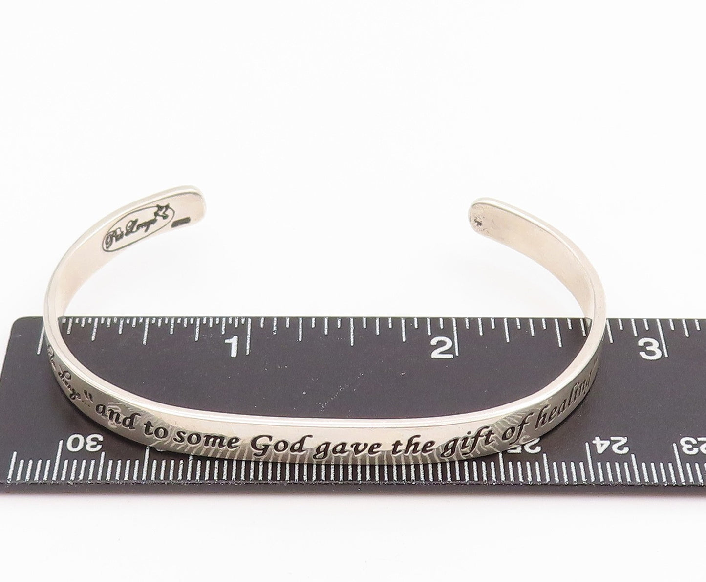 925 Sterling Silver Vintage Bracelet PAT LONGO Engraved Serenity Prayer  BT11642