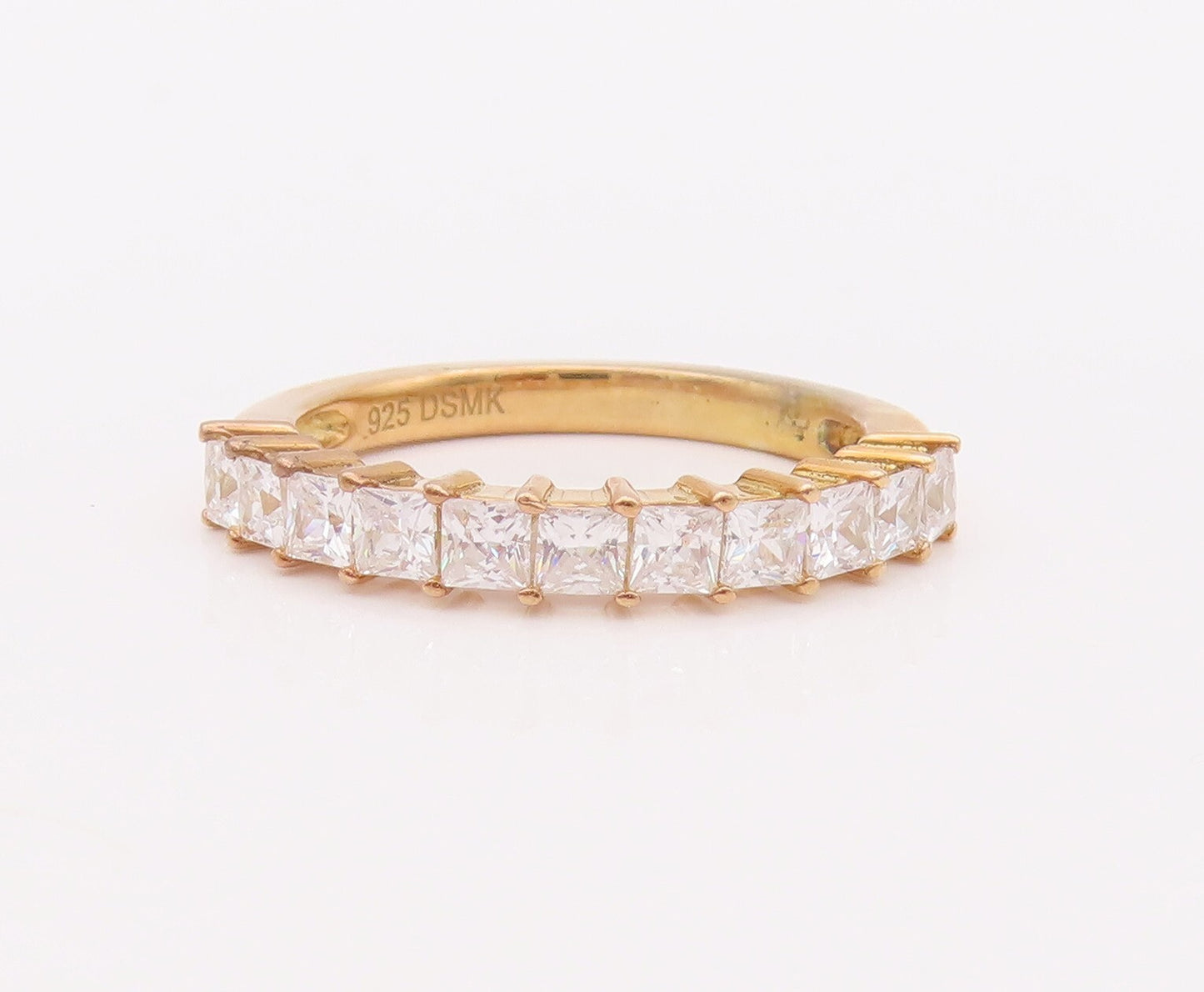 925 Sterling Silver Vintage Ring Gold Plated Stackable CZ Bands  Sz 7  RG29926