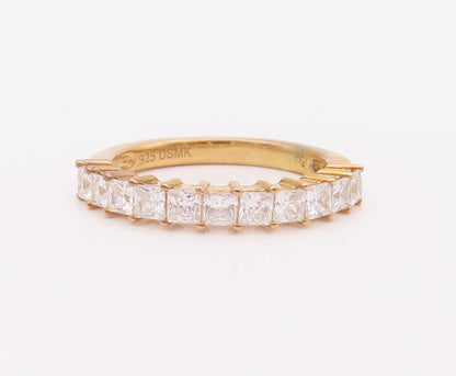925 Sterling Silver Vintage Ring Gold Plated Stackable CZ Bands  Sz 7  RG29926