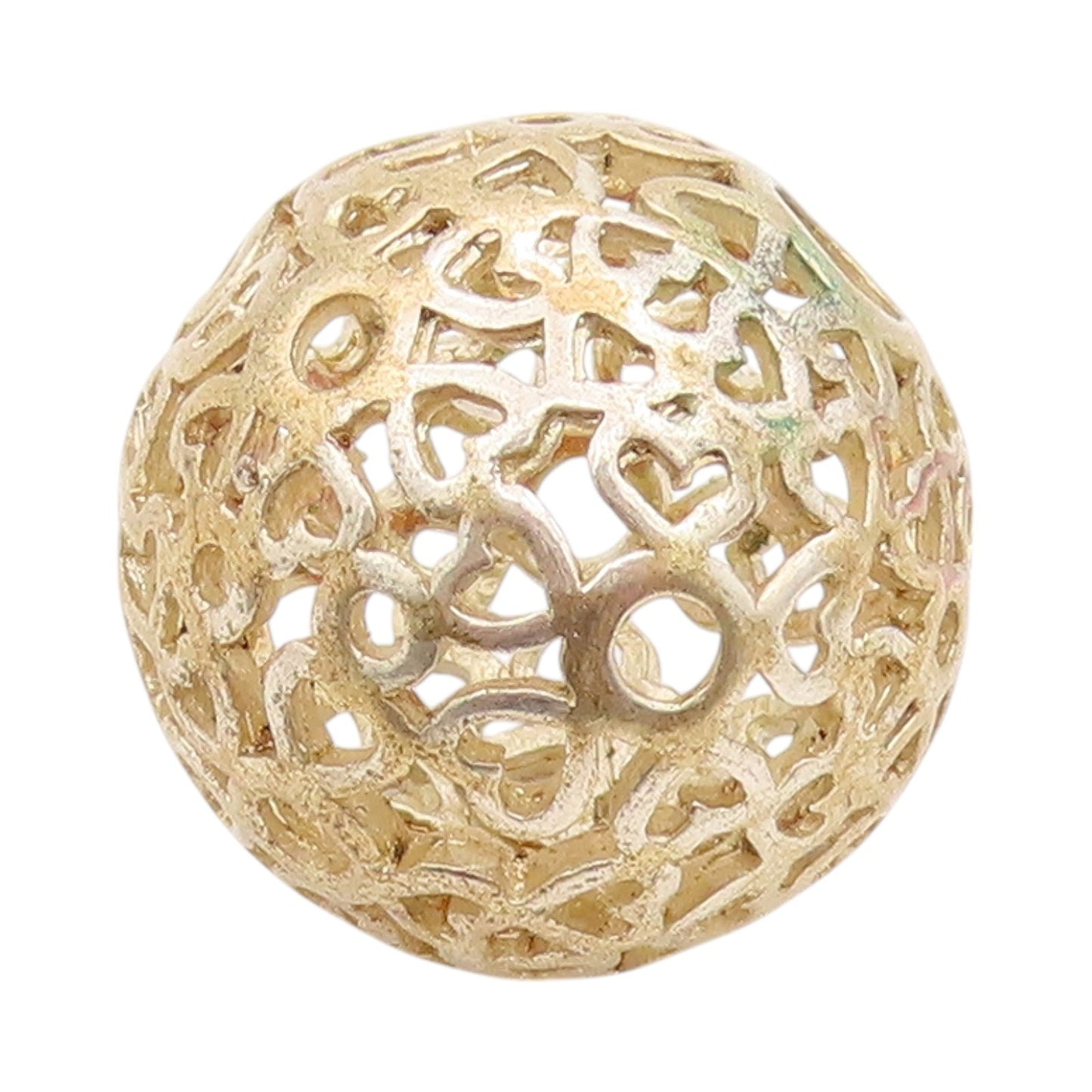 925 Sterling Silver Vintage Pendant Brutalist Cutout Sphere PT24364