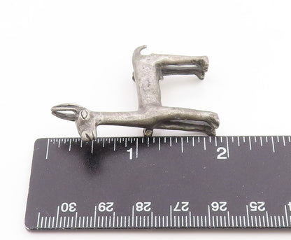 925 Sterling Silver Vintage Brooch Pin Miniature Llama Figurine Charm  BP12267