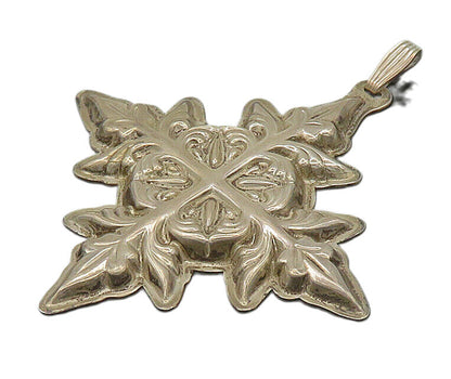 REED & BARTON 925 Silver  Vintage Hallow Christmas Cross Pendant  PT19778