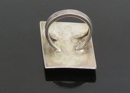 925 Sterling Silver  Vintage Smooth Hollow Square Band Ring Sz 7  RG23412
