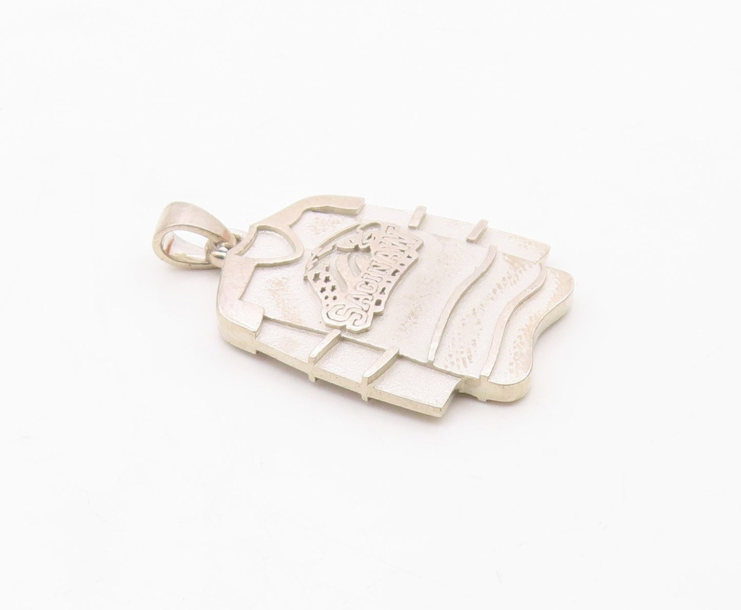 925 Sterling Silver  Vintage Saginaw Ice Hockey 53 Jersey Pendant  PT19251