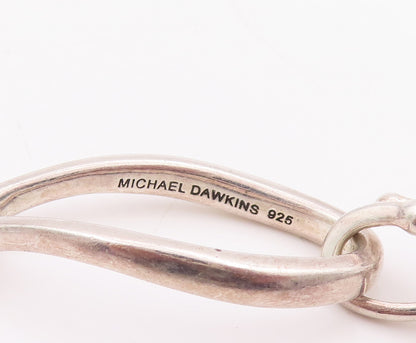 925 Sterling Silver Vintage Bracelet MICHAEL DAWKINS Modernist Pearl   BT10562