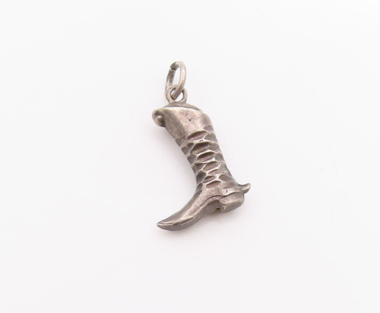 925 Sterling Silver Vintage Pendant Antique Dark Tone Winter Boot Charm  PT24633