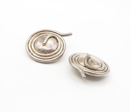 ISRAEL 925 Sterling Silver  Vintage  Modernist Non Pierce Earrings  EG3857