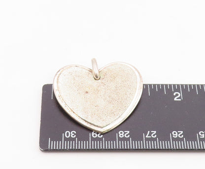 925 Sterling Silver  Vintage Sparkling Love Heart Motif Pendant  PT12525