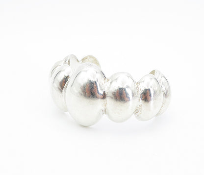 LOS BALLESTEROS 925 Silver Vintage Shiny Hollow Fluted Cuff Bracelet  BT3567