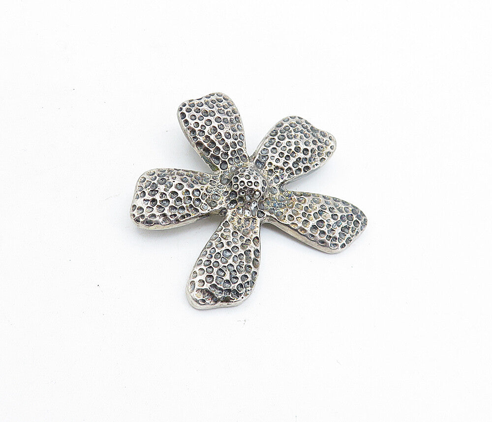 SILPADA 925 Sterling Silver  Vintage Oxidized Hammered Flower Pendant  PT4494