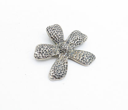 SILPADA 925 Sterling Silver  Vintage Oxidized Hammered Flower Pendant  PT4494