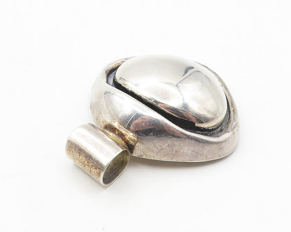 MEXICO 925 Sterling Silver  Vintage Shiny Hollow Dome Slide Pendant  PT8099