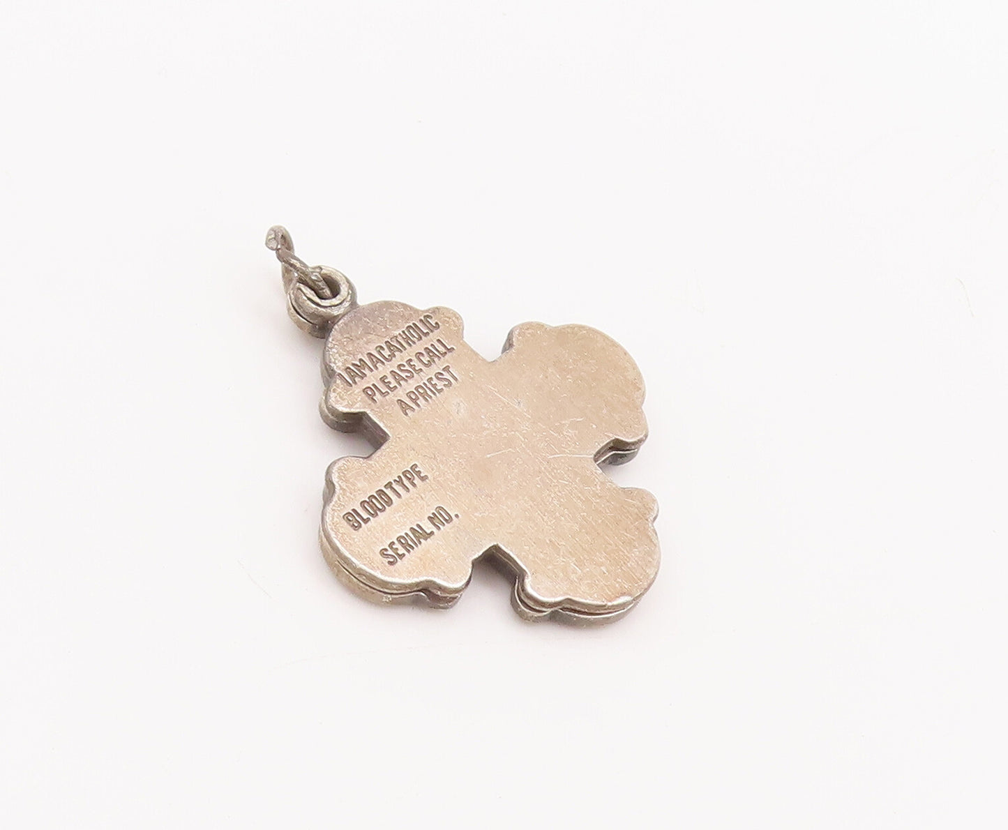 925 Sterling Silver Vintage Pendant Religious Carved Cross (OPENS)  PT22766
