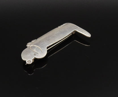 MEXICO 925 Silver  Vintage Minimalist Etched Puppy Dog Brooch Pin  BP9988
