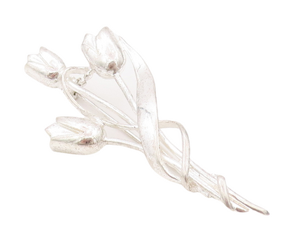 925 Sterling Silver Vintage Brooch Pin Solid 3D Cutout Lillis  BP11176