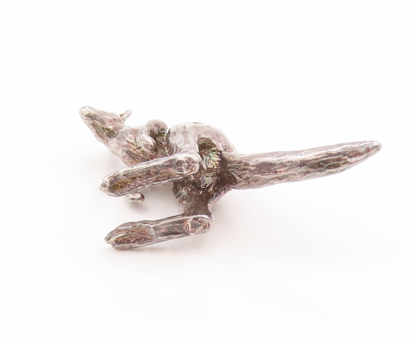 925 Sterling Silver Vintage Pendant Solid Kangaroo Cutout Charm  PT24225