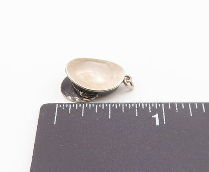 925 Sterling Silver  Vintage Petite Old Fashioned Police Hat Pendant  PT19375