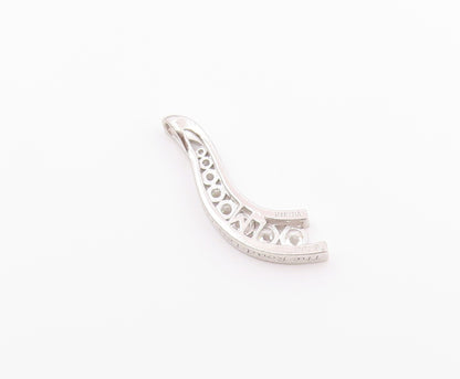 925 Sterling Silver  Vintage Graduated Cubic Zirconia Swirl Pendant  PT21244