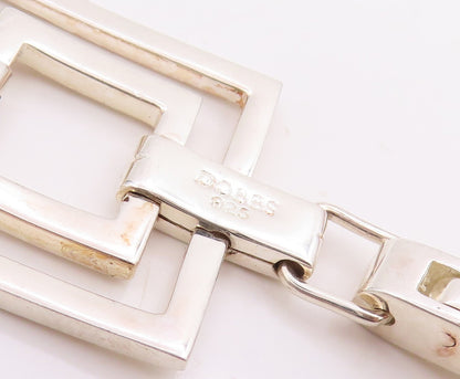 925 Sterling Silver Vintage Bracelet DOBBS Open Geometric Square Link  BT11819