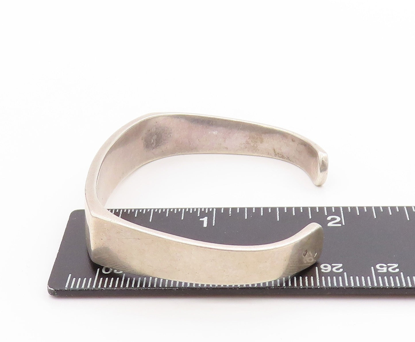 925 Sterling Silver Vintage Bracelet EUROPE Minimalist Polished Cuff  BT11365
