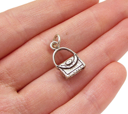 925 Sterling Silver  Vintage Lady's Purse Charm Pendant  PT1828