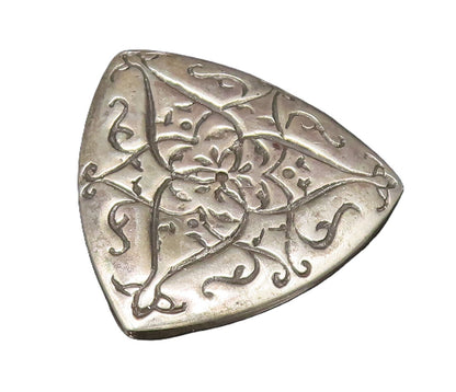 ATARA 925 Silver  Vintage Engraved Swirls Triangular Brooch Pin  BP10018