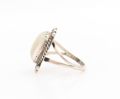 925 Sterling Silver Vintage Ring NAVAJO Moonstone Split Band  Sz 6.5  RG34019