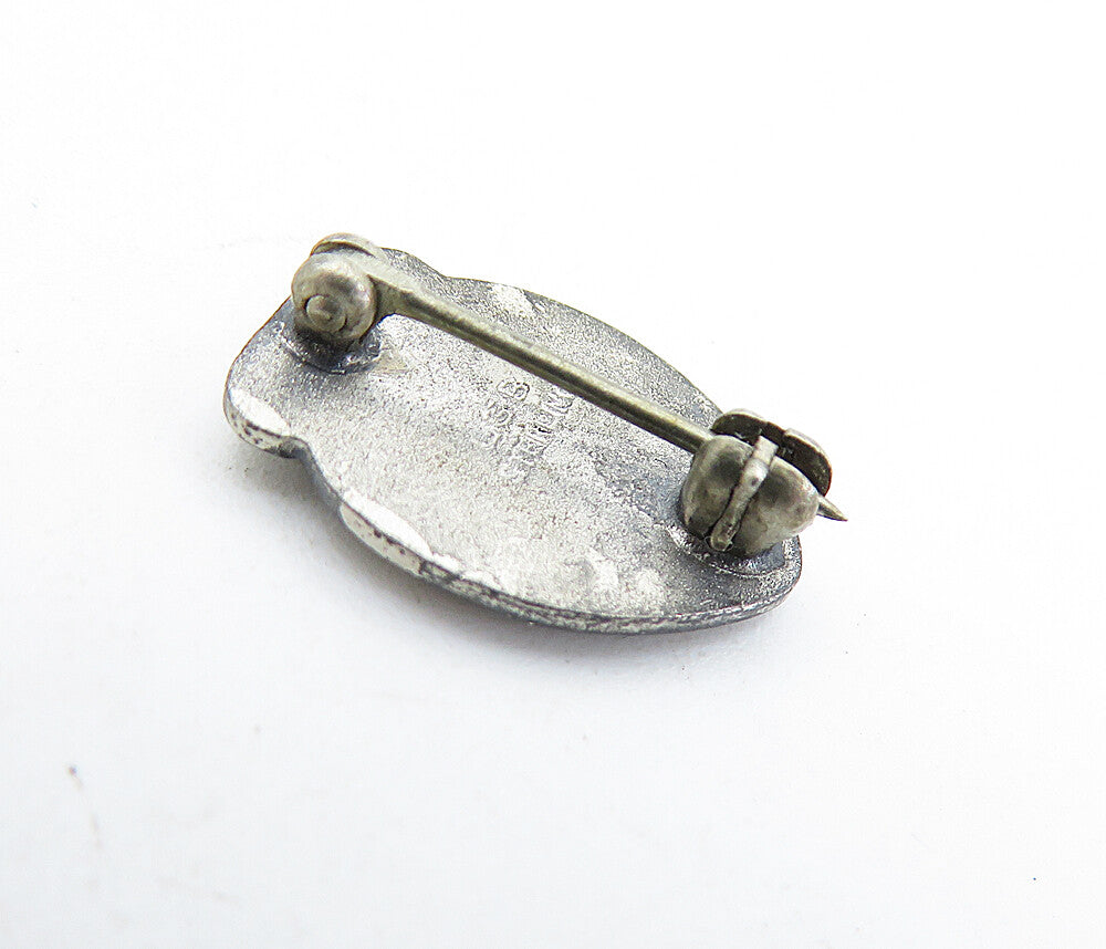 925 Sterling Silver  Vintage Petite Oxidized FTA Shield Brooch Pin  BP2234