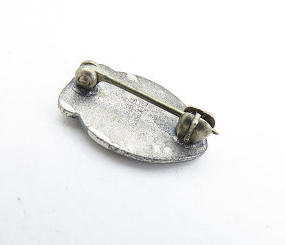 925 Sterling Silver  Vintage Petite Oxidized FTA Shield Brooch Pin  BP2234