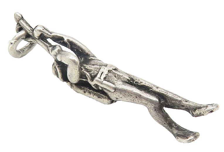 925 Sterling Silver  Vintage Petite Male Scuba Diver Pendant  PT9224