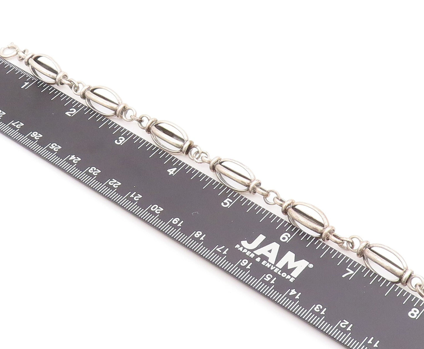 925 Sterling Silver Vintage Bracelet Open Cutout Bead Design  BT11020
