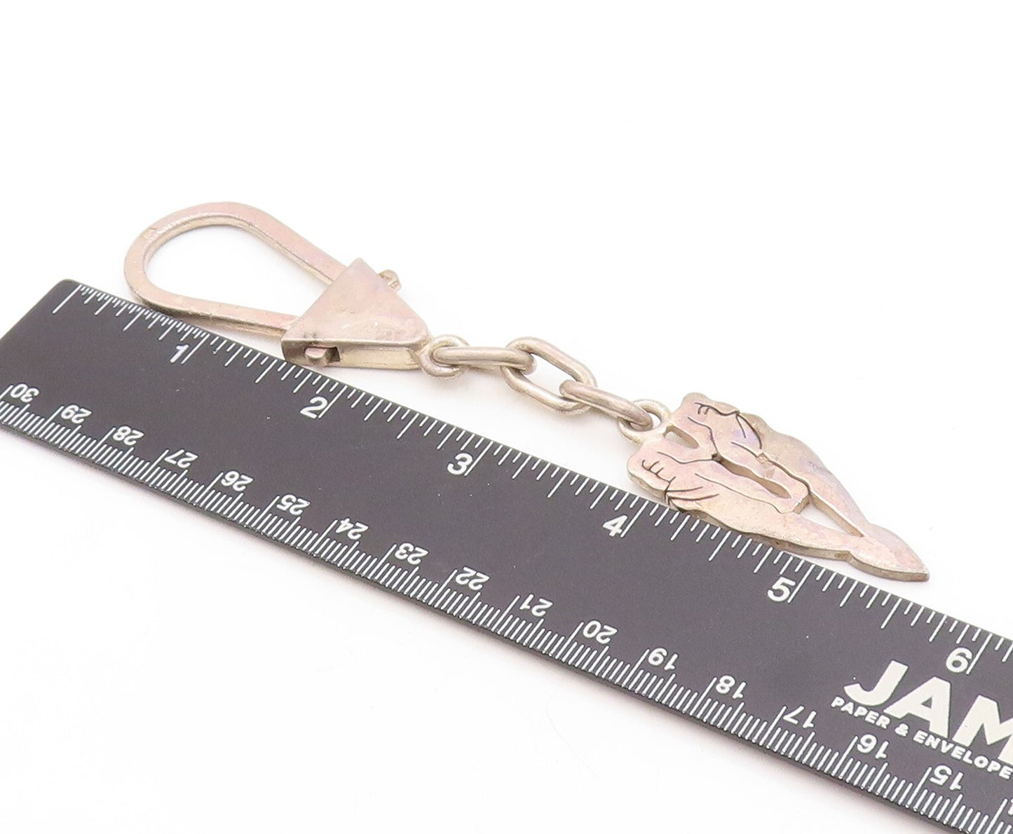 925 Sterling Silver Vintage Keychain MIDDLE EAST Designer Heart Shape Men TR3809