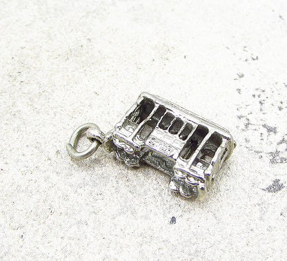 925 Sterling Silver  Vintage Train Car Charm Pendant  PT1753