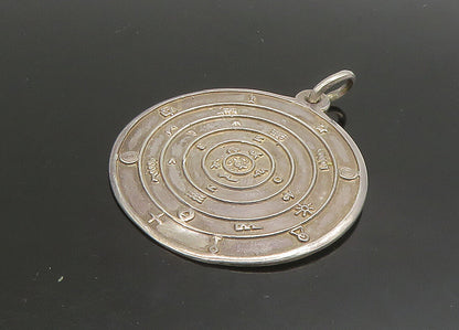 925 Sterling Silver  Vintage Shiny Etched Name Astrology Pendant  PT19094