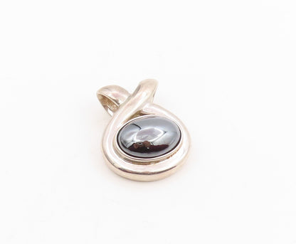 925 Sterling Silver Vintage Pendant ESPO SIG Modernist Hematite Charm  PT25777