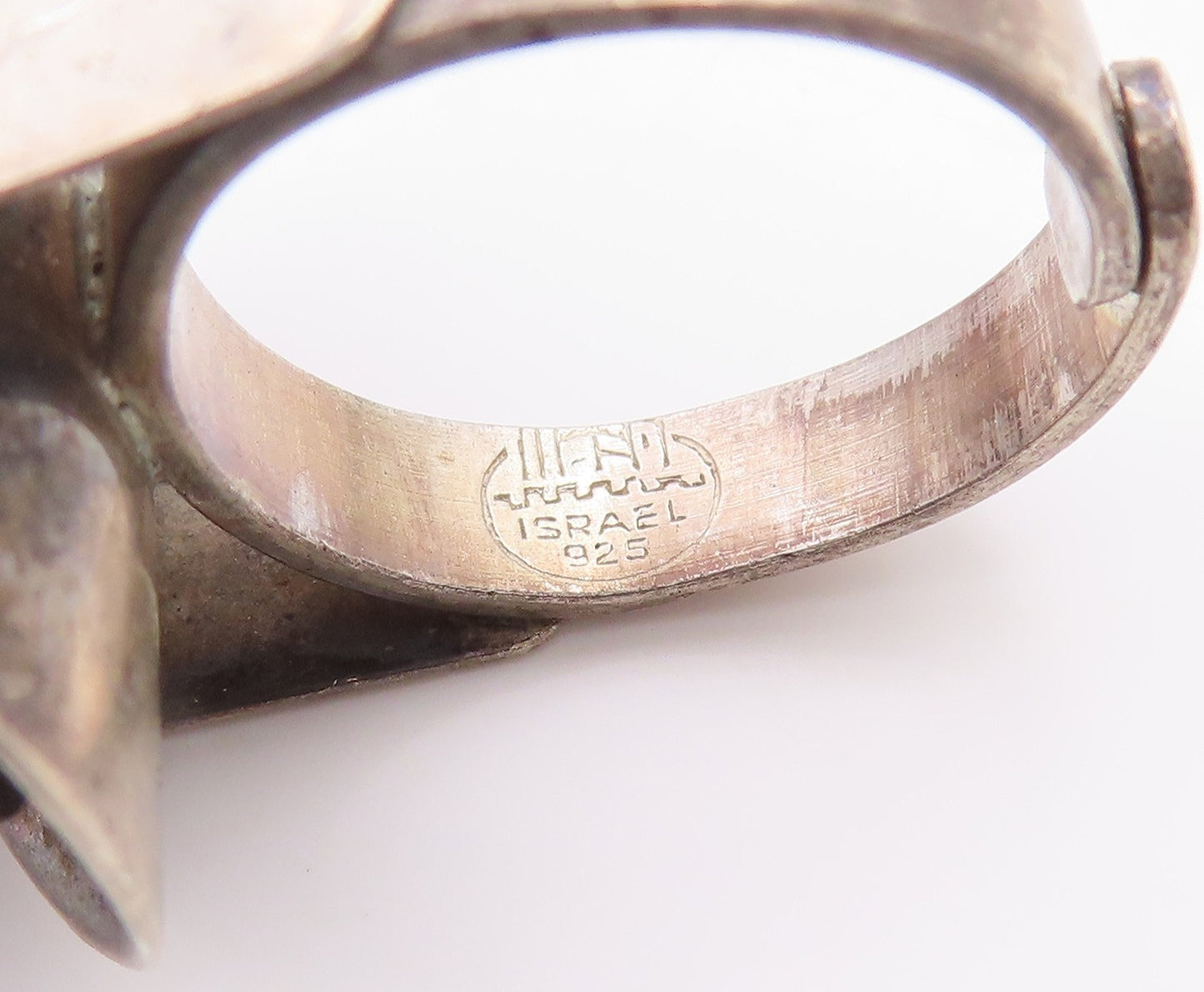 925 Sterling Silver Vintage Ring ISRAEL Cabochon Eilat Stone Band  Sz 6  RG35534