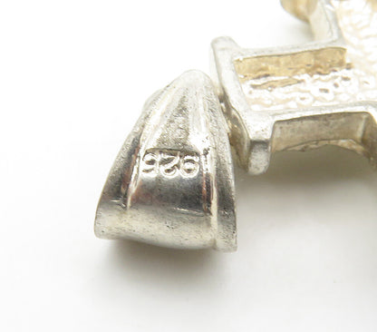 925 Sterling Silver  Vintage Shiny Petite Religious Cross Pendant  PT12089