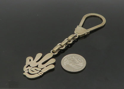 EUROPEAN 925 Sterling Silver  Vintage Shiny Smooth Hand Key Chain  TR2957
