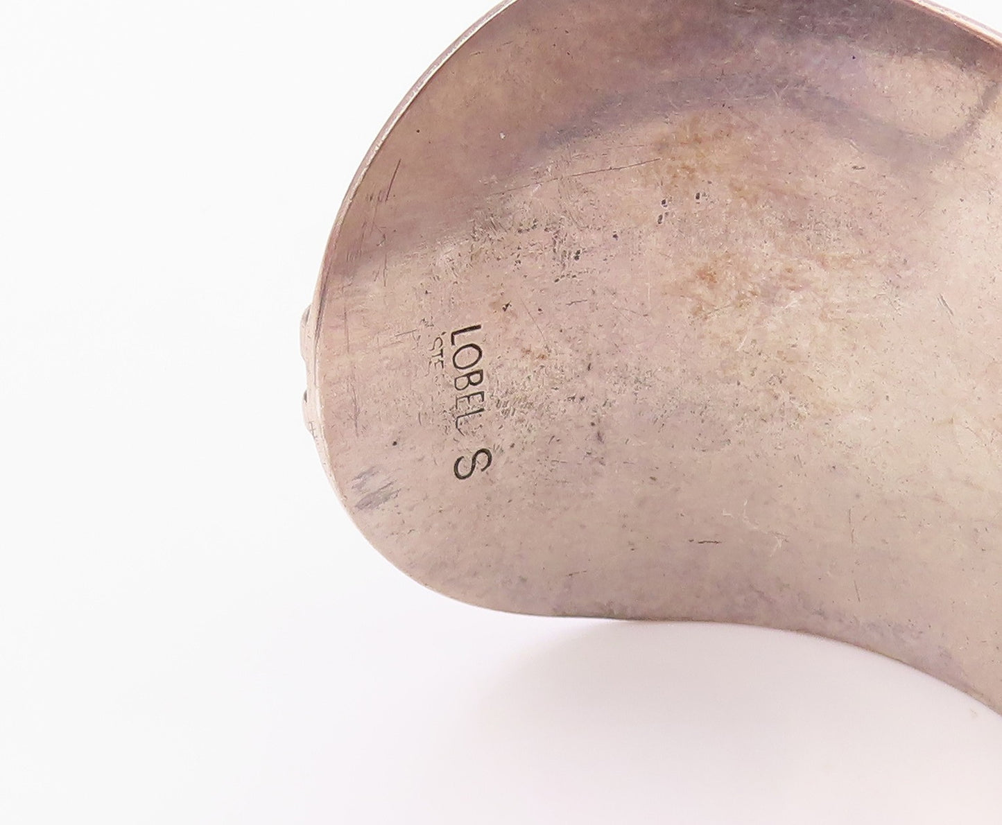 925 Sterling Silver Vintage Bracelet PAUL LOBEL Modernist Wavy Cuff  BT12127