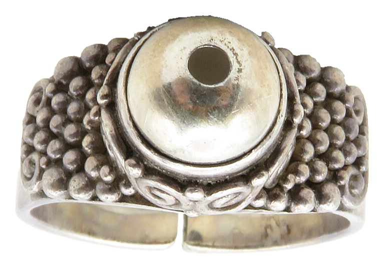 SAJEN 925 Sterling Silver  Vintage Bubble Swirl Detail Band Ring Sz 8  RG12624