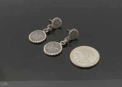 MEXICO 925 Sterling Silver  Vintage Warrior Head Dangle Earrings  EG10400