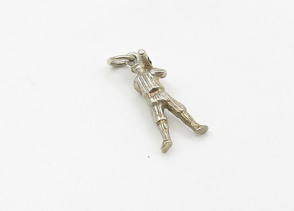 925 Sterling Silver  Vintage Shiny Petite Baseball Player Pendant  PT17233