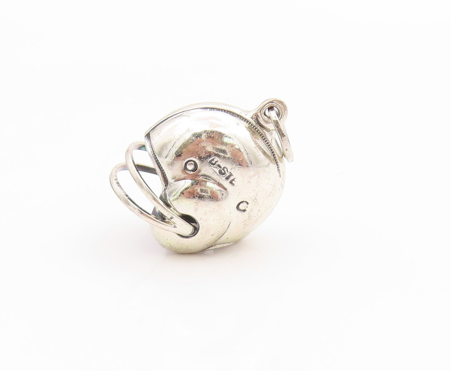 925 Sterling Silver Vintage Pendant 3D Foot Ball Helmet Design Charm  PT24813