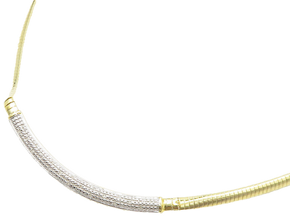 925 Sterling Silver  Genuine Diamonds Gold Plated Snake Chain Necklace  NE2970