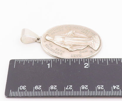 925 Sterling Silver Vintage Pendant BLISS St. Mary Miraculous Medal  PT26387