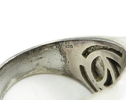 925 Sterling Silver  Vintage Cubic Zirconia Encrusted Band Ring Sz 10  RG19698